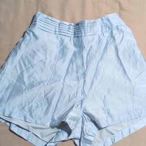 Stylish Light Blue High Waist Women's Shorts